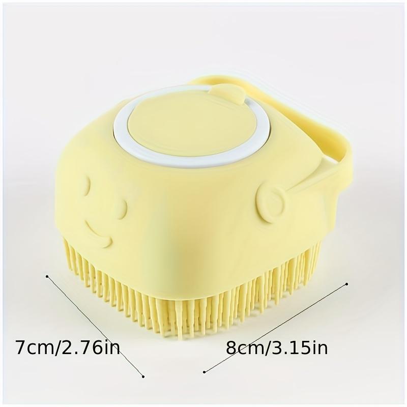 Pet Shampoo Brush, Silicone Massage Rubber Bath Comb with Liquid Shampoo Storage Device, Suitable for Dog Cat Beauty Tools
