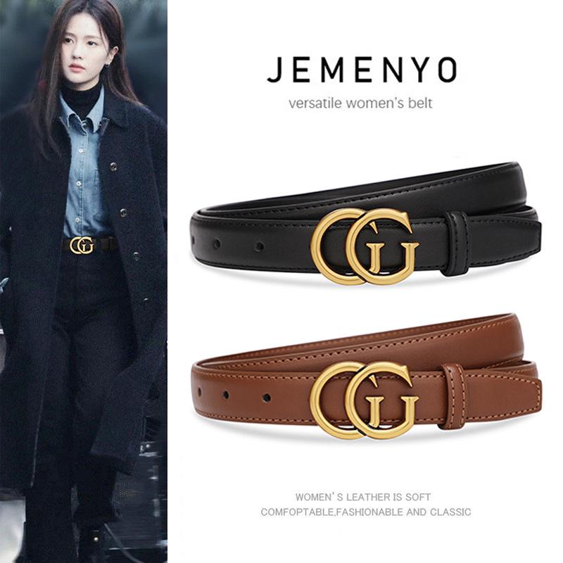 Dámský luxusní černý kožený pásek - Všestranný módní doplněk pro letní džíny