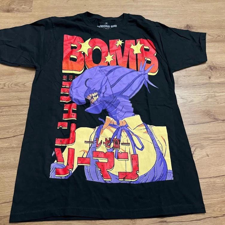 Chainsaw Man The Movie: Reze Arc Bomb Devil Black T-Shirt Denji Size Medium 2XL