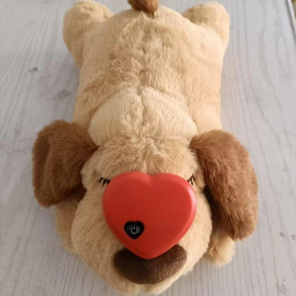 Heartbeat Feature Dog Heartbeat Toy Lying Design Stuffed Animal Plush for Dogs