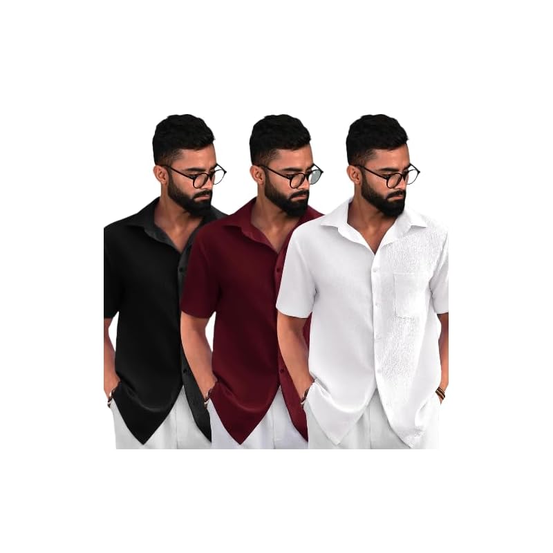 Pinkmint Popcorn Regular Fit Half Sleeve Shirt For Men Combo Casual Shirt Ll Sumeer Wear