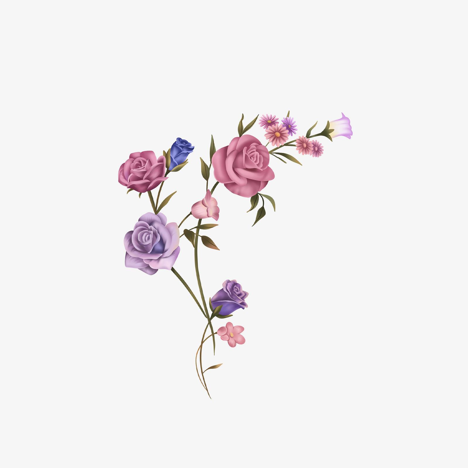 

Small Fresh Personality, Simple And Beautiful Rose Waist, Abdomen And Back Tattoo Sticker 12*19CM