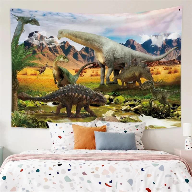Dinosaur Tapestry Wall Hanging Jurassic Wild Ancient Animal Wall Backdrop for Child Boys Girls Dinosaur Party Bedroom Dorm Decor