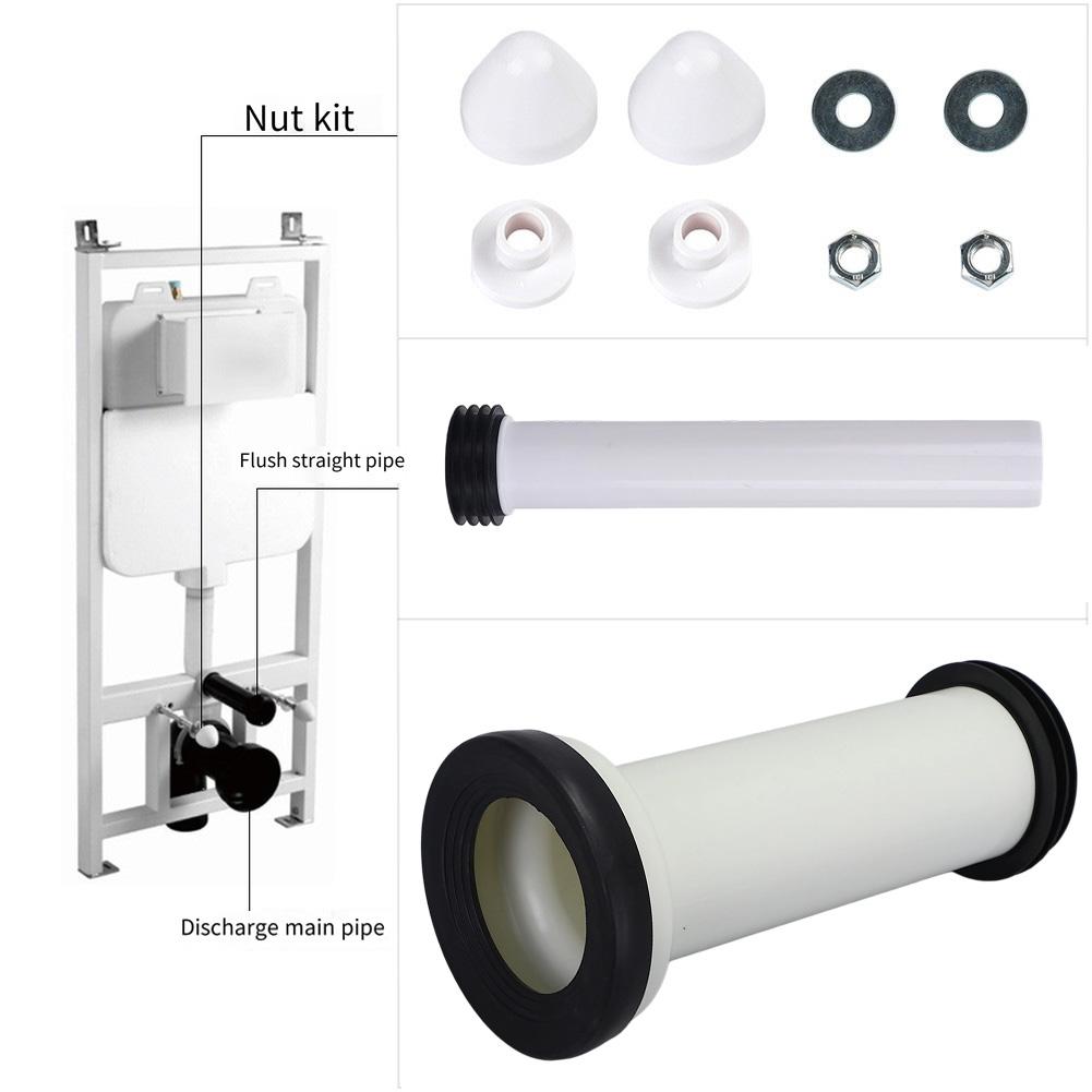 310mm PP Wall-Mounted Toilet Connection Kit, Including Drain Pipe, Flush Pipe Seal, And Screws, Suitable For Most Toilets.