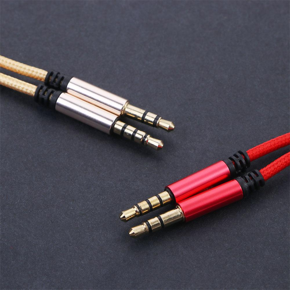 Plug Nylon Braid 3.5mm to Jack 3.5mm Headphone Cord Audio Wire Aux Cable Audio Cable Car Aux Cord