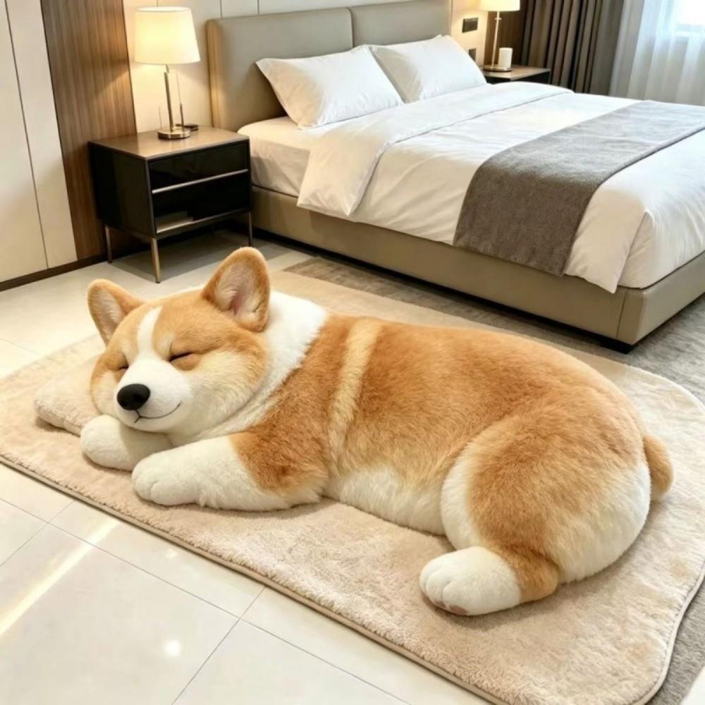 Skin-Friendly Bedroom Floor Mat Faux Cashmere Faux Cashmere Rug Cute Animal Area Rug Balcony