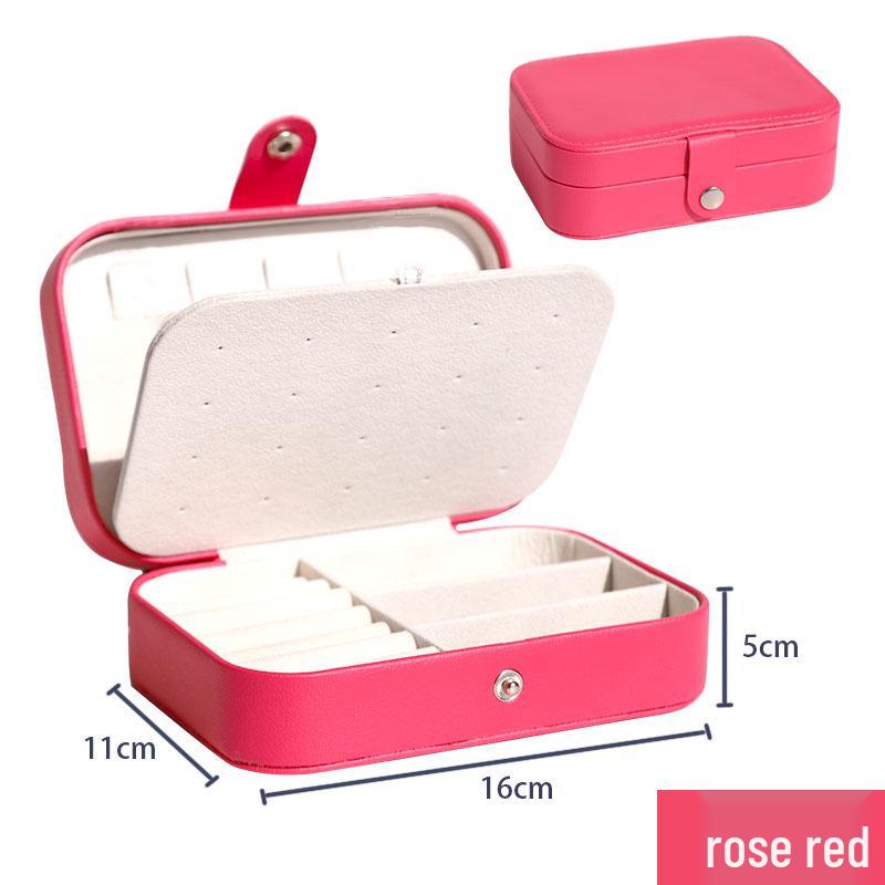 Portable PU Jewelry Box for Earrings, Necklaces, and Rings