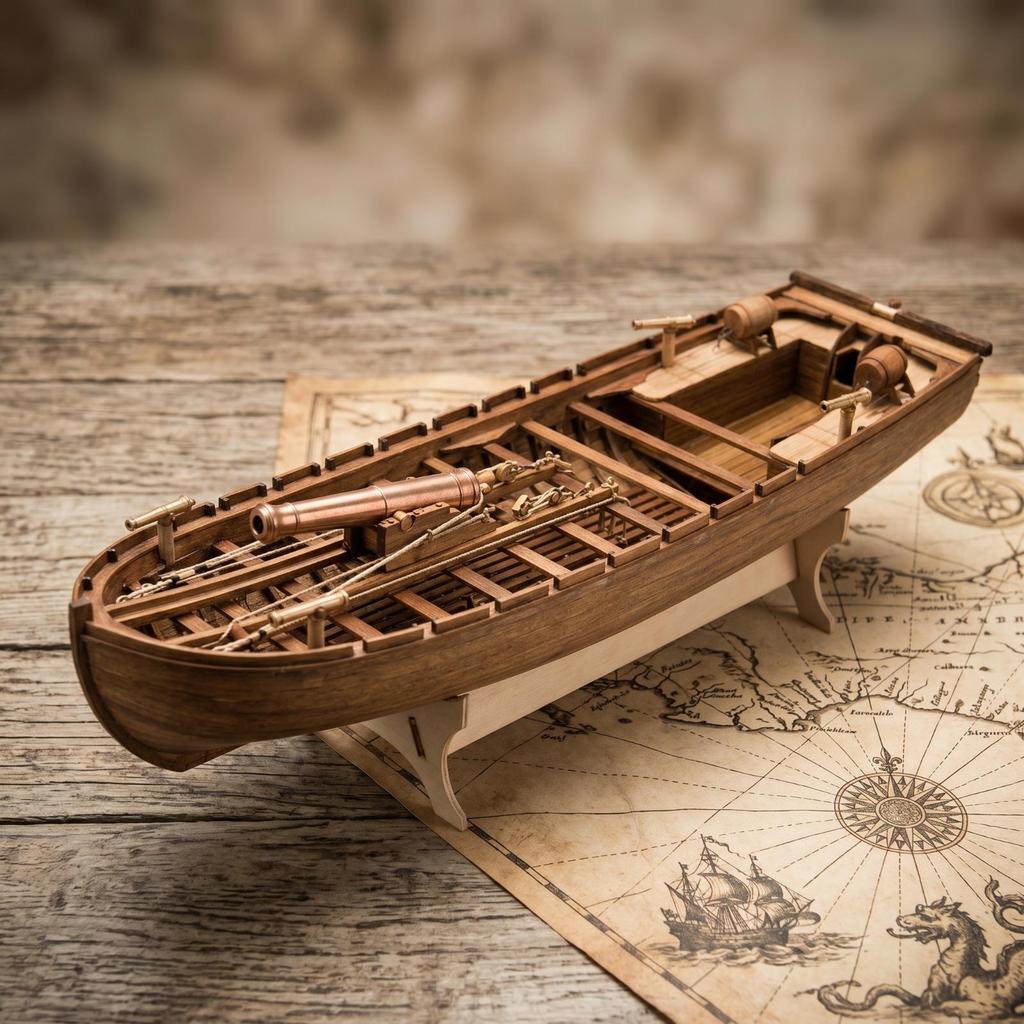 Wooden Ship Model Kit Cut Sailing DIY for Collectors, History Buffs, Home Display,