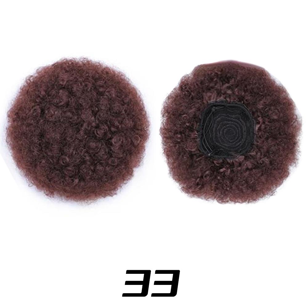 MISSQUEEN Synthetische Kurze Flauschige Lockige Dutt Zopf Haarverlängerungen Kordelzug Clip In Zopf Perücke für Frauen Alltagskleidung