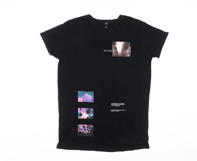 T-shirt Nera Unisex con Grafica Città River Island, Taglia 10