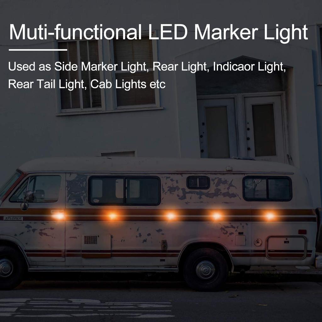 LED Side Marker Lamp Clearance Marker Light Side Turn Signal Lamp 12V Car Custom Illumination Parts Truck Trailer Lorry Deco Truck Illumination