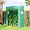 Tomato Greenhouse Foil Greenhouse with Roll-up Door Mesh Window Arched Roof 170 x 68 x 200 cm Green