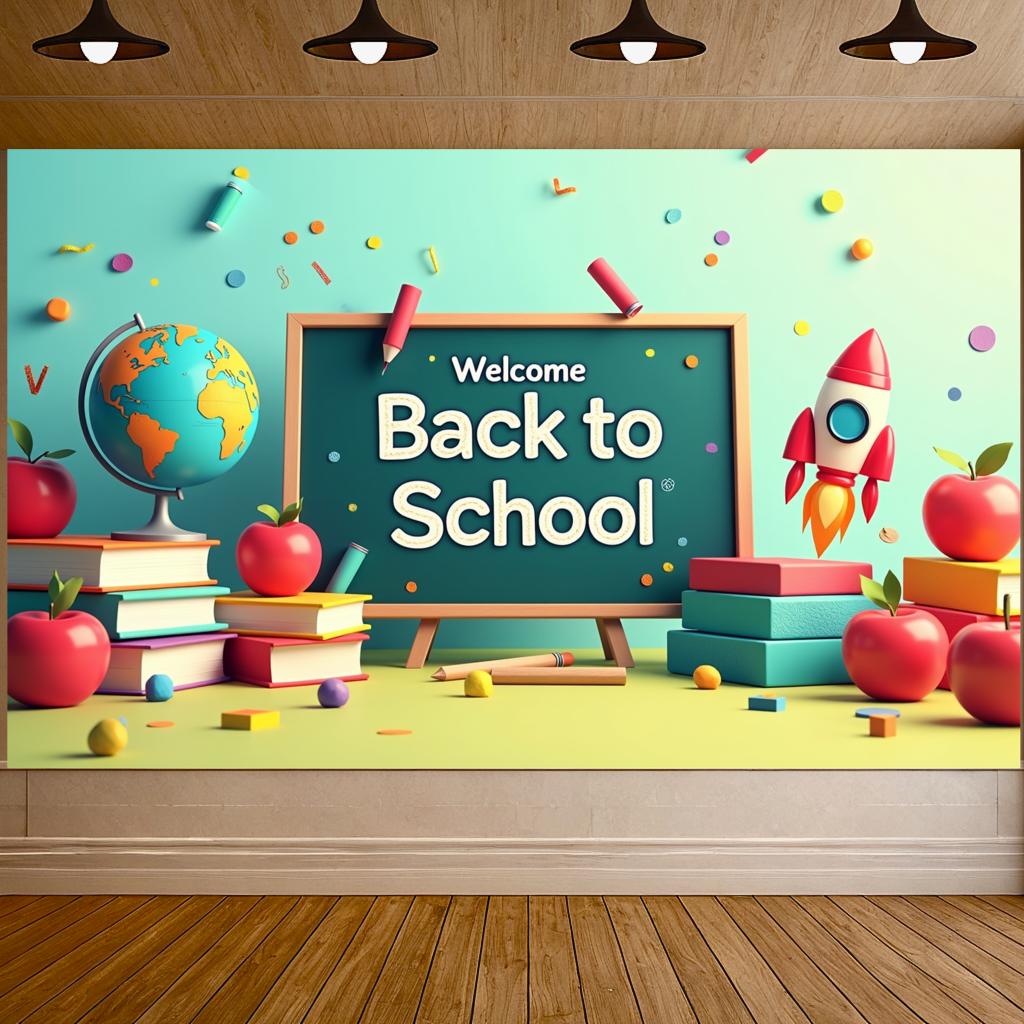 Welcome Back To School Banner School Opening Party Decorations Backdrop Classroom Event Decor Photography Background Props