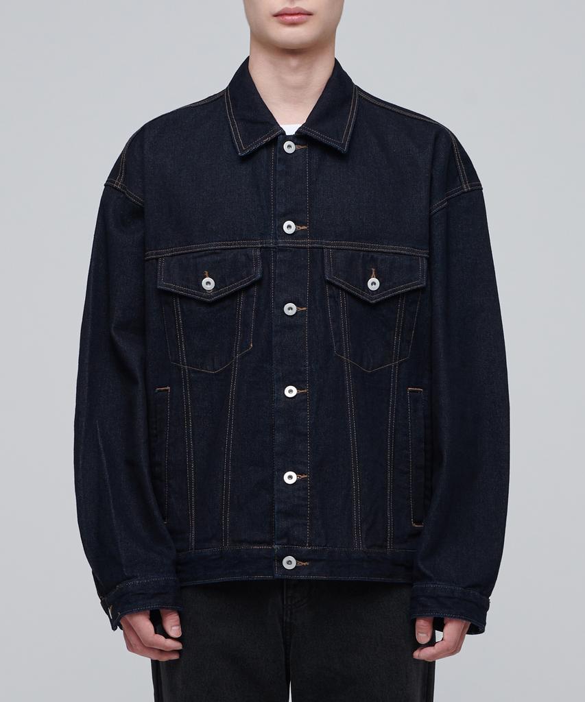 Musinsa Standard Oversized Denim Trucker Jacket [Deep Indigo]