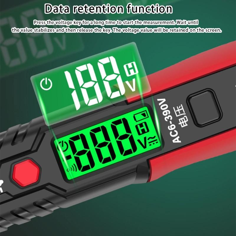 Voltage Tester, Not-Contact Voltage Tester, Electrical Tester, AC6V-390V Digital Buzzers Alarm, Live Wire Tester