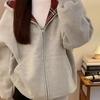 Plus Size Retro Plaid Patchwork Hooded Fleece Sweatshirt for Women - Autumn/Winter Lazy Style