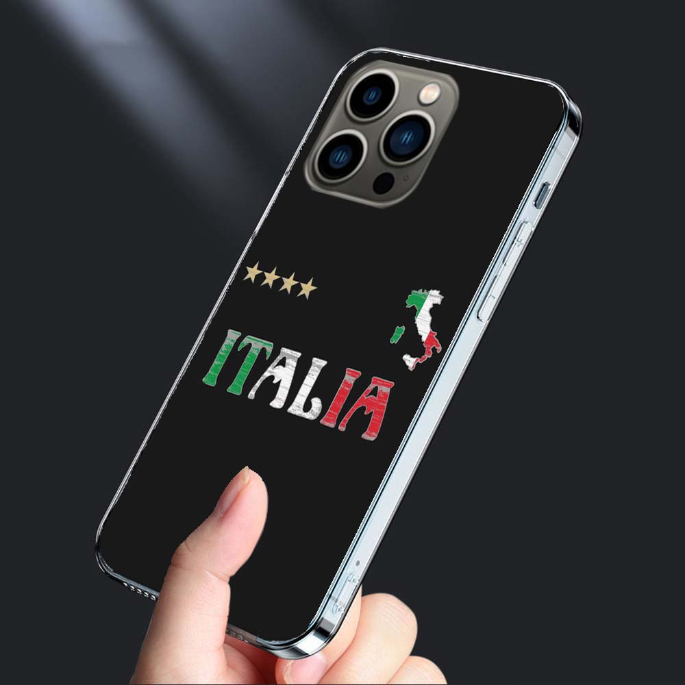 Italy Flag Phone Case For Iphone 16E 15 Pro 14 Plus 17E 16 17 Pro Max Air 11 12 13 Mini Shockproof Capa Cute Cover TPU Clear
