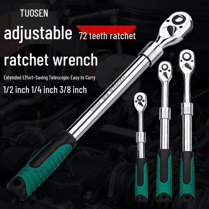 Teleskopische Ratsche Verlängerungsstange - 72 Zähne Schnell Drehmomentschlüssel für Autoreparatur