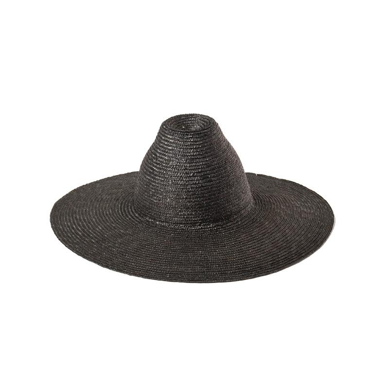 European, American spring and summer new tapered high-top light board hand-woven big-eave straw straw hat outdoor sun protection beach straw hat
