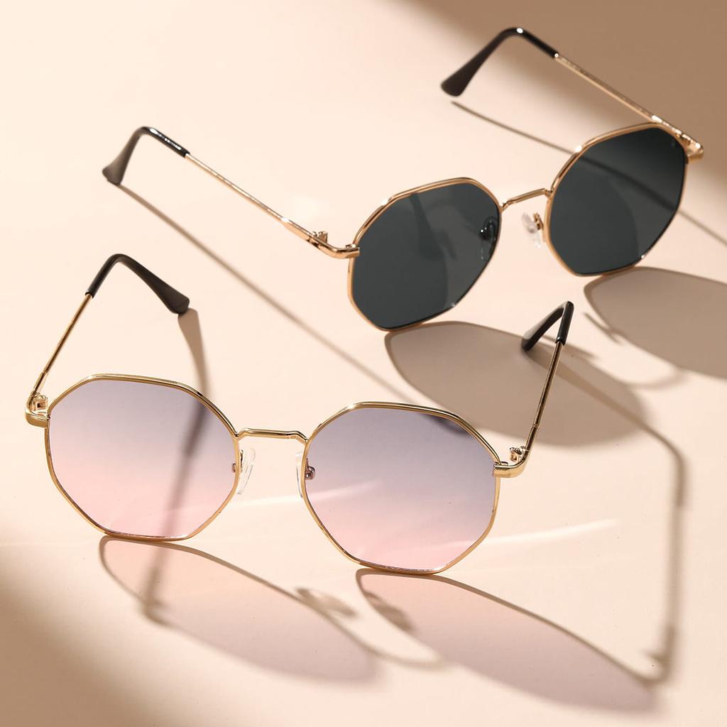 Metal Geometric Women Fashion Glasses For Tropical Beach Vacay Shopping Outdoor Casual Activities Street Snap Accessories