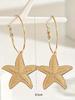 1 Pair Vacation Bohemian Shell, Conch, Faux Pearl, Starfish And Sea Life Shaped Pendant Earrings, Exaggerated Metal Design Earrings
