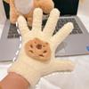 Cute Capybara Gloves Plush Coral Fleece Cold-Proof Gloves Five-Finger Gloves Student Winter Warmer Gloves Girly Christmas Gifts