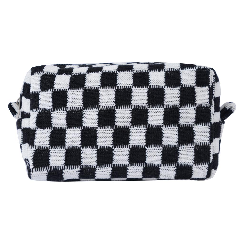 Plaid Cosmetic Bag Internet Celebrity Portable Multi-Functional Skin Care Product Storage Bag Classic Checkerboard Clutch Bag