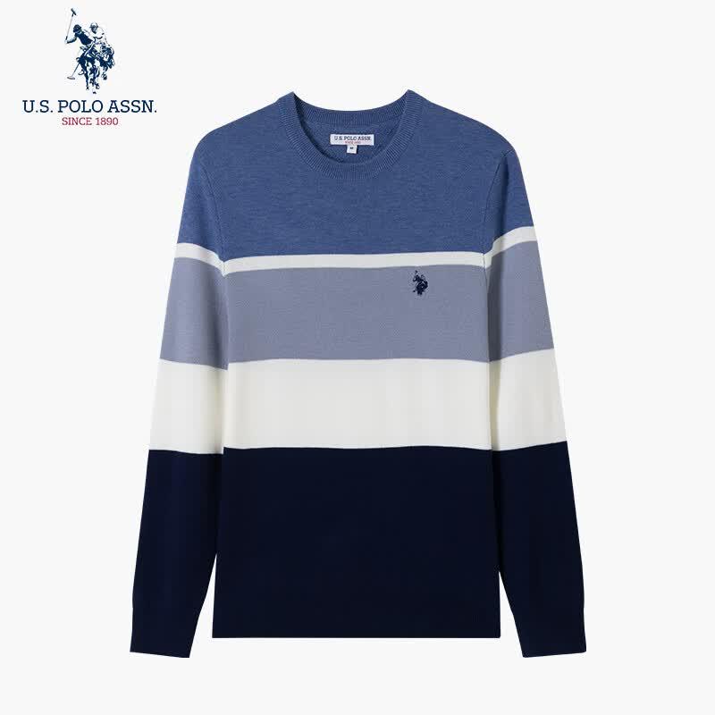 U.S. POLO ASSN. Men s Striped Wool Blend Pullover Sweater L