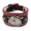Leather Bracelet Watch Vintage Rivets Casual Fashionable Leather Quartz Watch for Men Women
