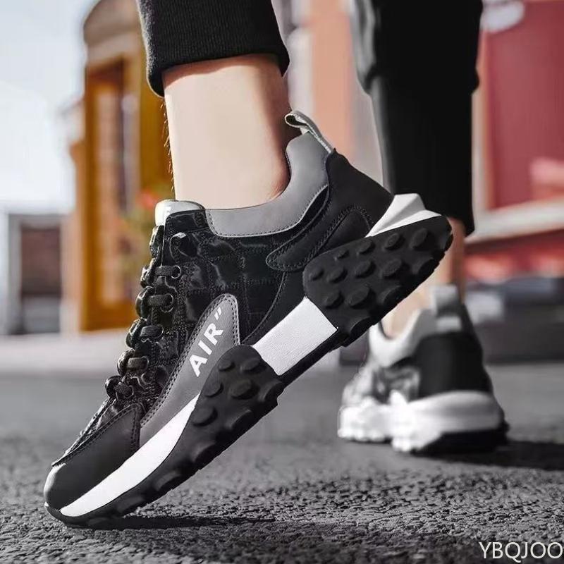 

Large Size Spring and Autumn New Thick Sole Height Increasing Casual Men s Shoes Niche Trend Versatile Flat Sports Men s Shoes 46 чорний