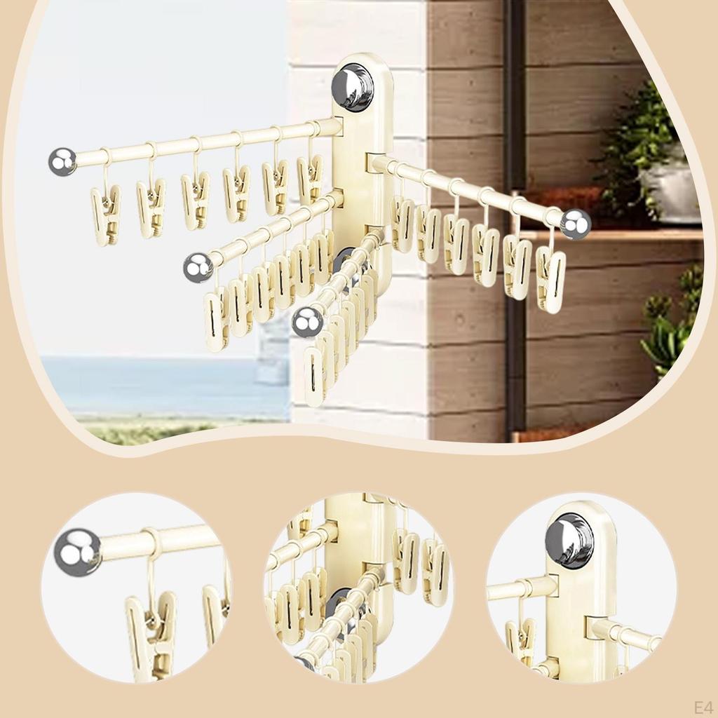 Suction Cup Clothes Rack Foldable or Hanging Laundry Wall Mounted Sock Hanger with