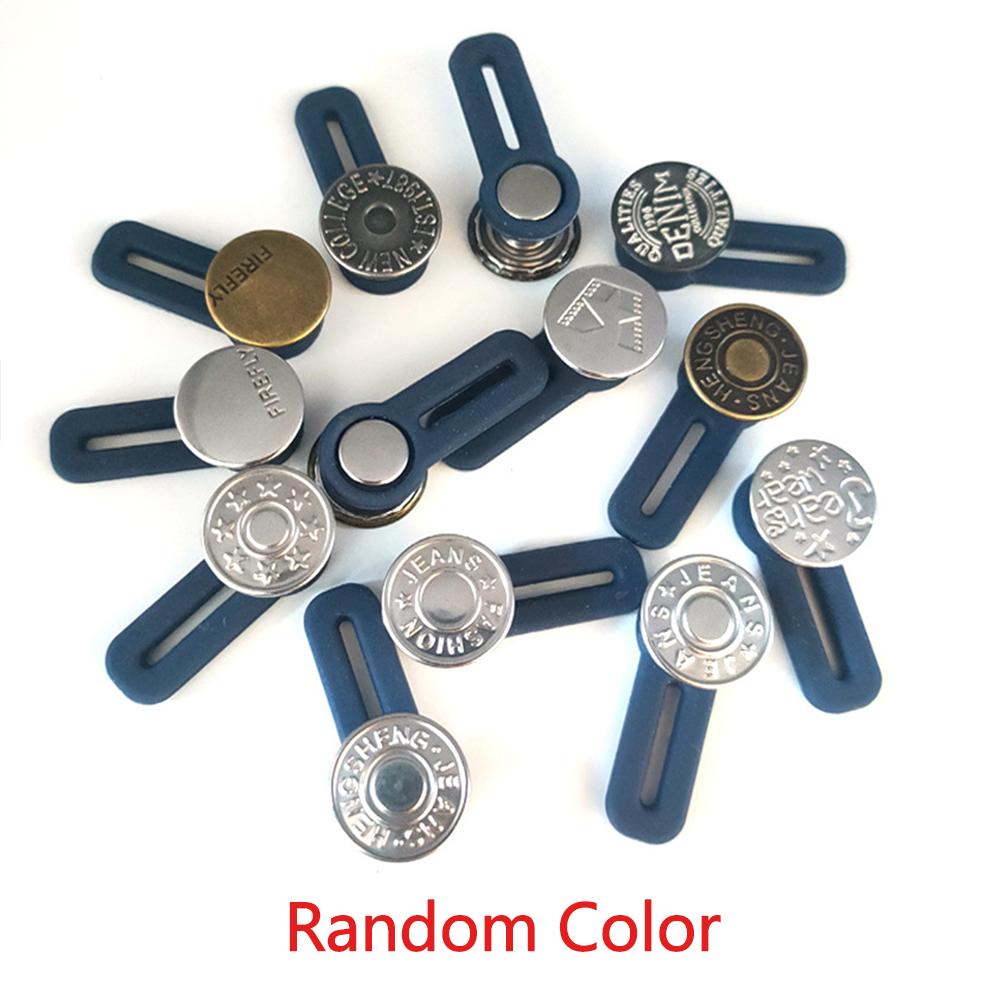 5PCS Metal Button Extender For Pants Jeans Free Sewing Adjustable Retractable Waist Extenders Button Waistband Expander
