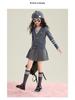 2025 Girls' Academy Style Knit Cardigan with Two-Piece Korean Slimming Skirt Set