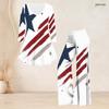 Women Plus Size Round Neck Three Quarter Sleeve Eagle Printed Flared Top Flared Pants Two Piece Set