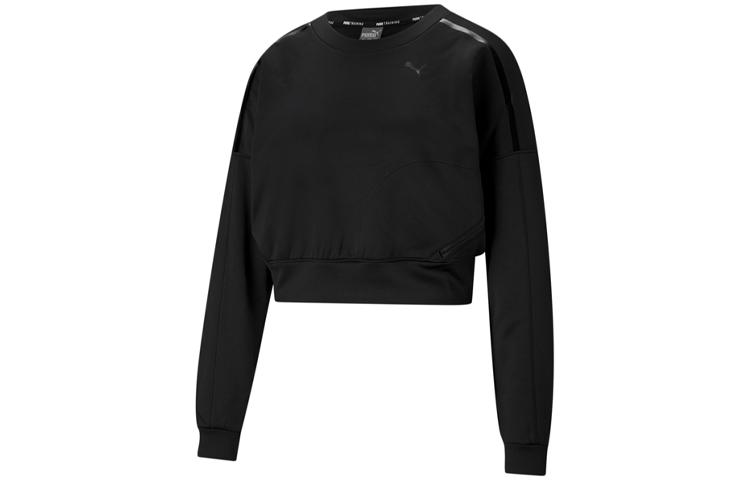 PUMA Sweatshirts Women s Black Crew Neck Moderate Regular 520272-01 S