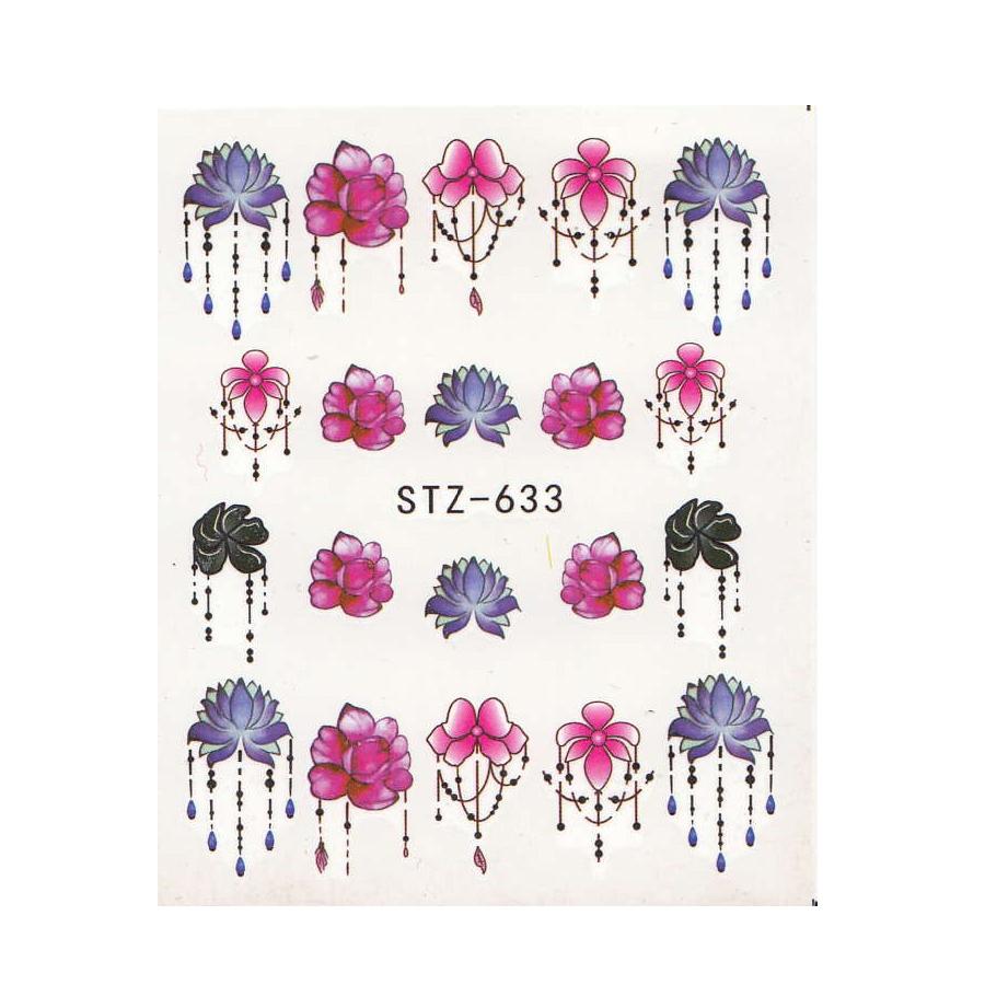 

Квітка метелик Nail Art Water Transfer наклейки, наклейки для нігтів для прикраси нігтів манікюр