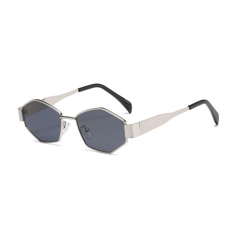 Metal Sunglasses Small Frame Wide Thick Legs Oval Foreign Trade Sunglasses High Fashion Thin Sunshade Glasses