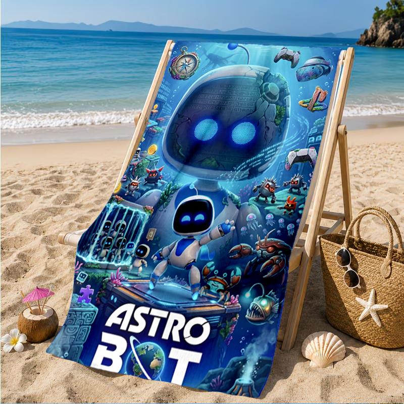 Underwater Adventure Robot Beach Towel, Super Soft Microfiber, Perfect Gift for Her/Him, Birthday, for Pool, Beach, Travel, Decor Beach Party