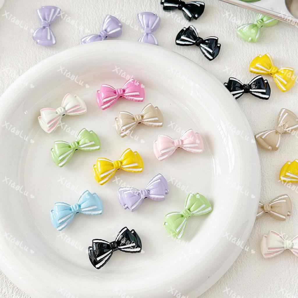 Macaron Pastel Bow Bead DIY Bead String: Phone Chain, Necklace, Keychain, Hair Jewelry Accessories