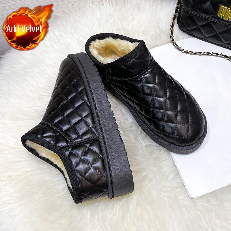 Fashion Leather Waterproof Plush Warm Flat Woman Shoes Winter on Offer 2025 New in Hot Goth Ankle Chic and Elegant Snow Boots for Women