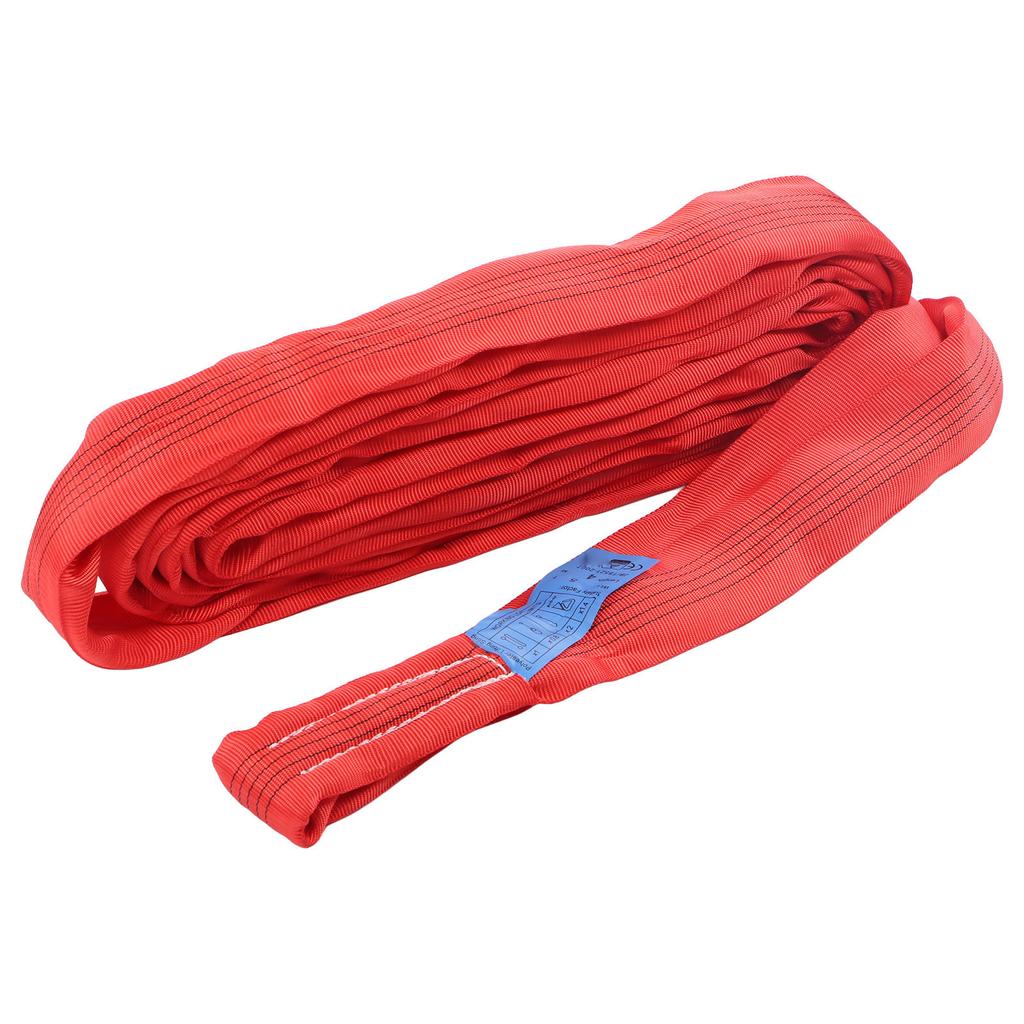 Pas Płaski do Podnoszenia 5T z Podwójną Pętlą Poliestrowa Taśma Zawiesie Dźwigowe 4 Metry Czerwony
