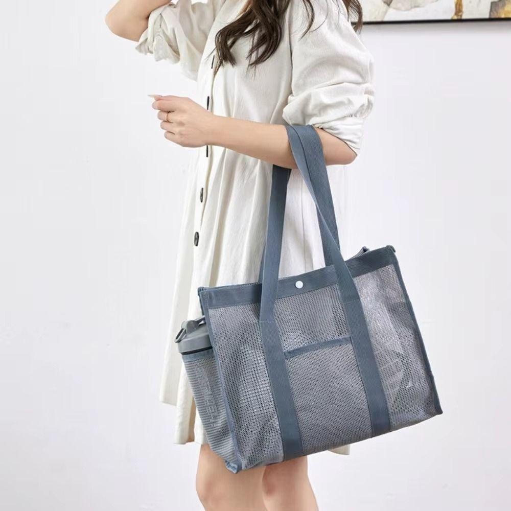 Drawstring Beach Toy Baskets Snaps Travel Wash Tote Bag Durable Portable Bath Storage Bag Swimming