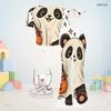 Girls Round Neck Short Sleeve Panda Ghost Printed Top And Flared Pants Two Piece Set