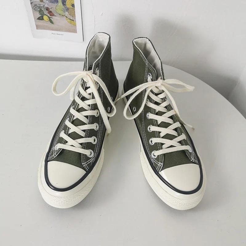 Pantofi Clasici Negri Solizi din Pânză Primăvară Înalți Outdoor Casual Adidași Confortabili Respirabili Încălțăminte