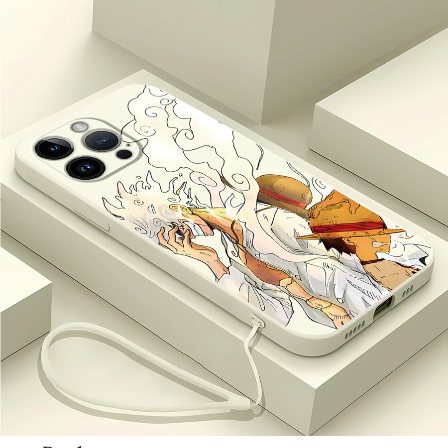 Soft Cover Phone Case for Apple iPhone 14 Pro 13 16 12 7 8 15Plus XS XR 11 15 16Pro Max O-One Piece Luffy 5 Gear