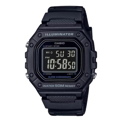 Reloj Digital Cuadrado W-218H-1B Todo Negro