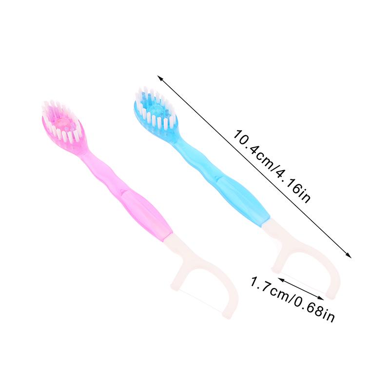 12Pcs Disposable Toothbrush Exploded Bead Adult Cleaning Toothbrush Portable Travel Tooth Brush With Dental Floss Tongue Scraper