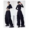 Women’s High Waist Wide Leg Windproof Cargo Pants - Black, Spring/Summer 2025 Collection