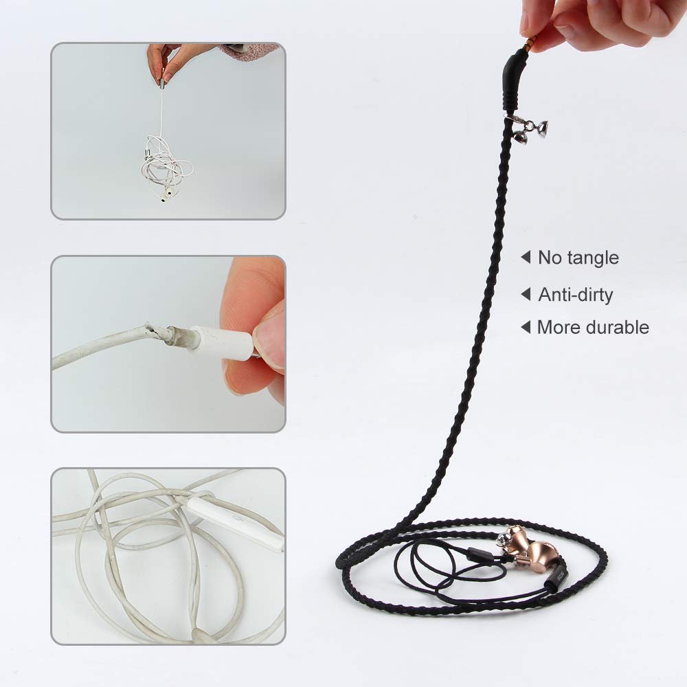 URIZONS Wired Earphones with Adjustable Dual Design with Magnetic Can be Wristband as a Braided Cable 3.5mm Microphone, Volume, Anti-Slip & Features,