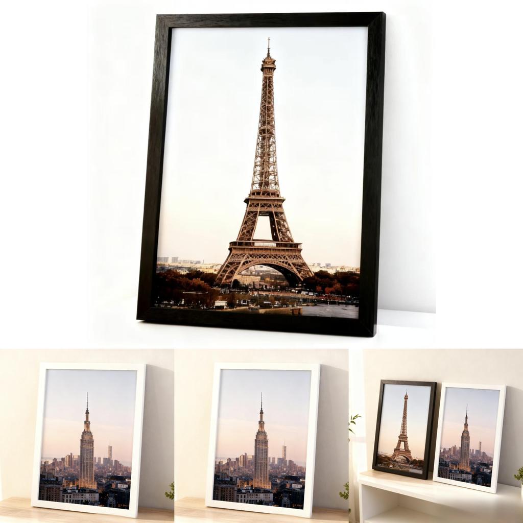 Stor Träbildram Med Elegant Finish För Vardagsrumsväggkonst